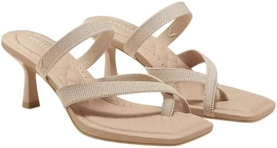 VIVAIA Alina Square-Toe Kitten Heel Strappy Sandals