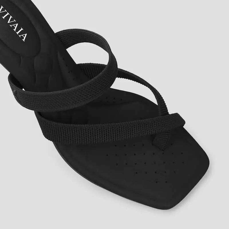VIVAIA Alina Square-Toe Kitten Heel Strappy Sandals