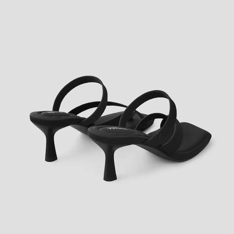 VIVAIA Alina Square-Toe Kitten Heel Strappy Sandals