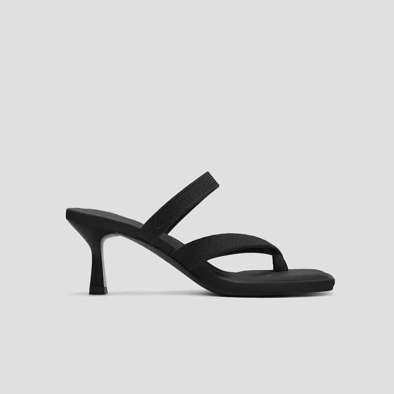 VIVAIA Alina Square-Toe Kitten Heel Strappy Sandals