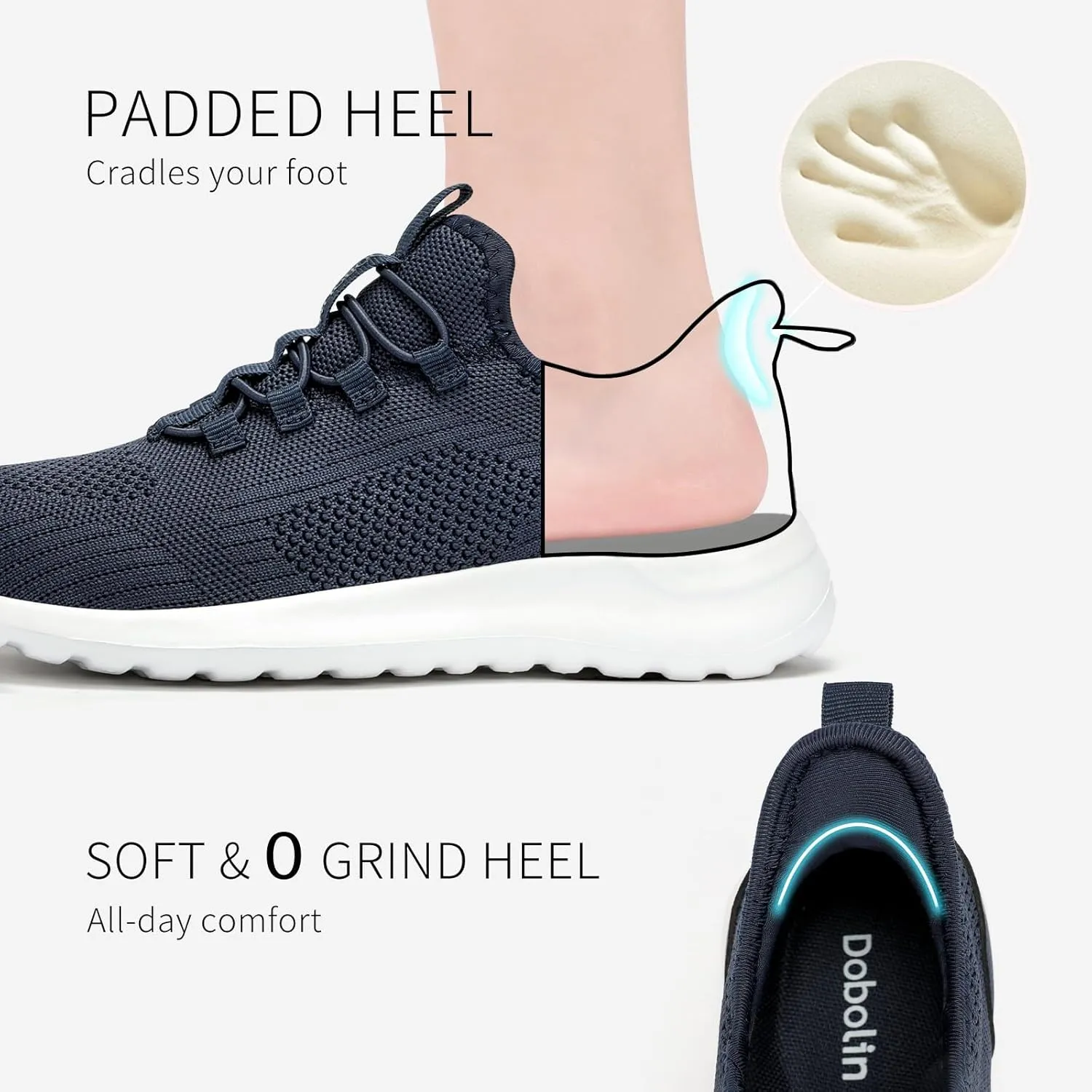 Walking Shoes Women Hands Free Slip on Sneakers with Arch Support