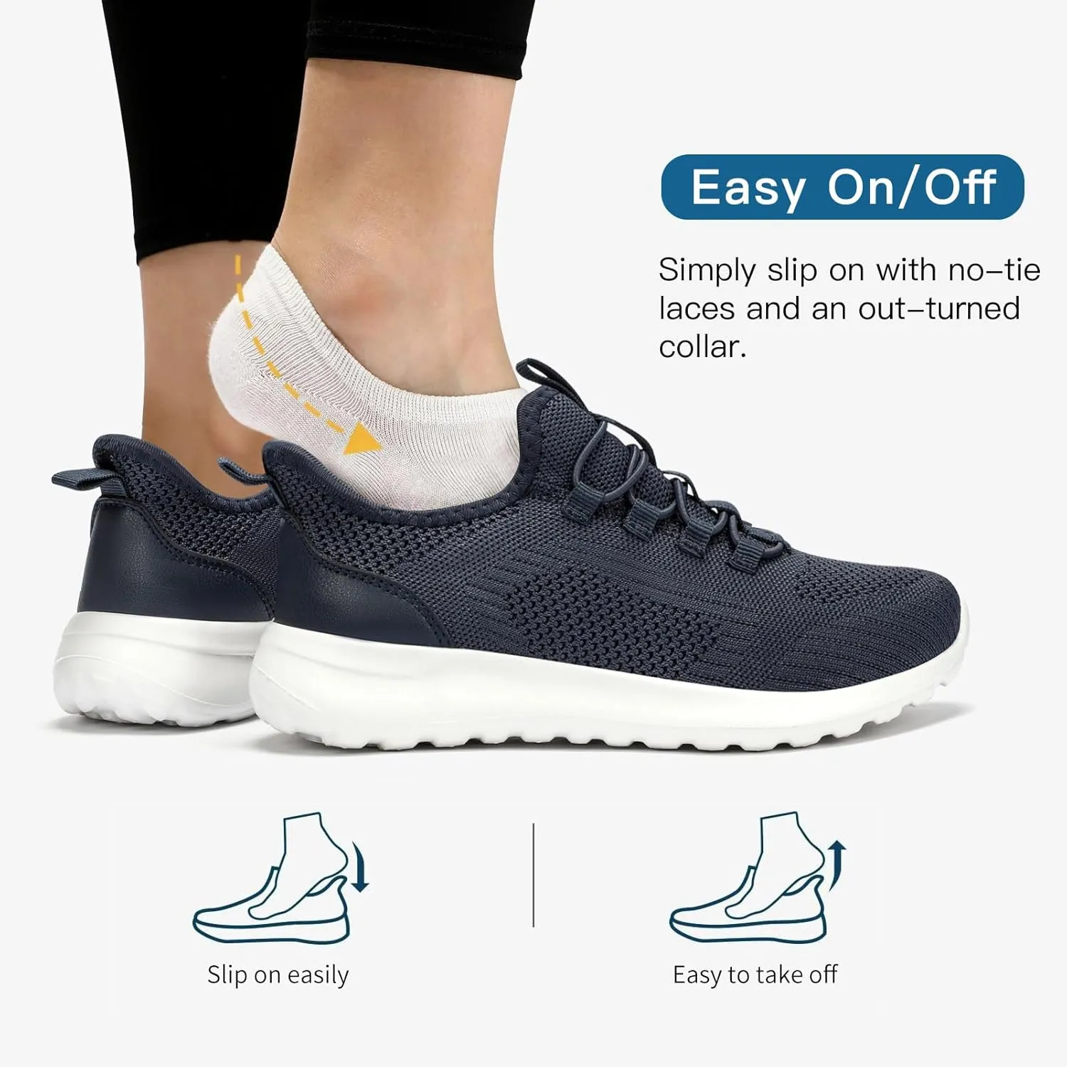 Walking Shoes Women Hands Free Slip on Sneakers with Arch Support