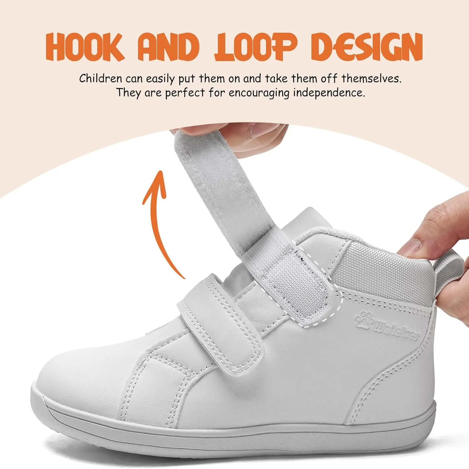 WateLves Toddler Little Kids Wide Barefoot Shoes Boys Girls Winter High Top Minimalist Sneakers Ankle Boots Leather Uniform Dress Shoes Naturally Splay