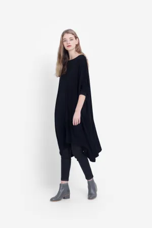 Wide stretch dress BLACK