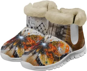 Winter Boots For Women Non Slip Ankle Boots Fully Warm Fur Lined Lightweight Memory Foam Outdoor Indoor Snow Boots