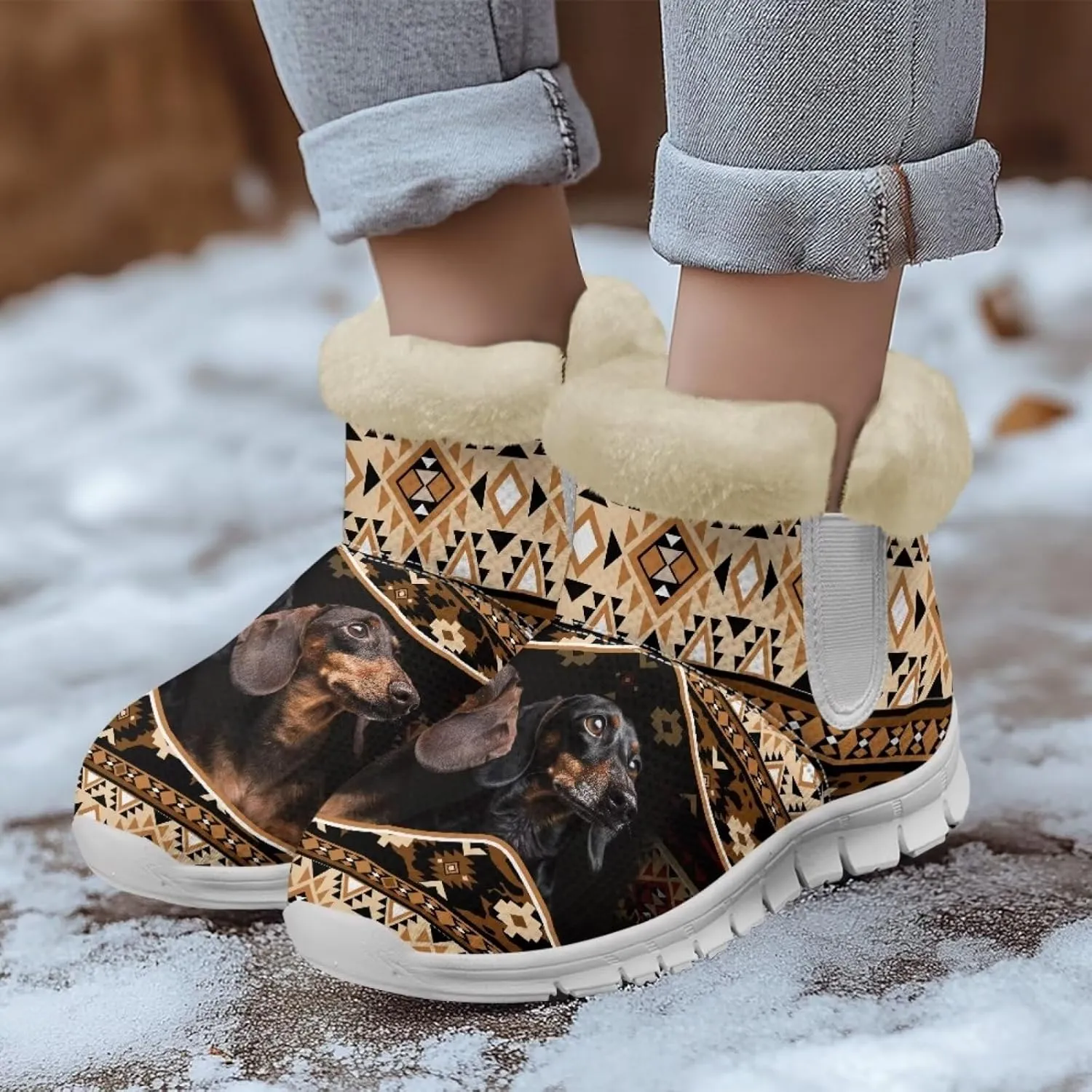 Winter Boots For Women Non Slip Ankle Boots Fully Warm Fur Lined Lightweight Memory Foam Outdoor Indoor Snow Boots