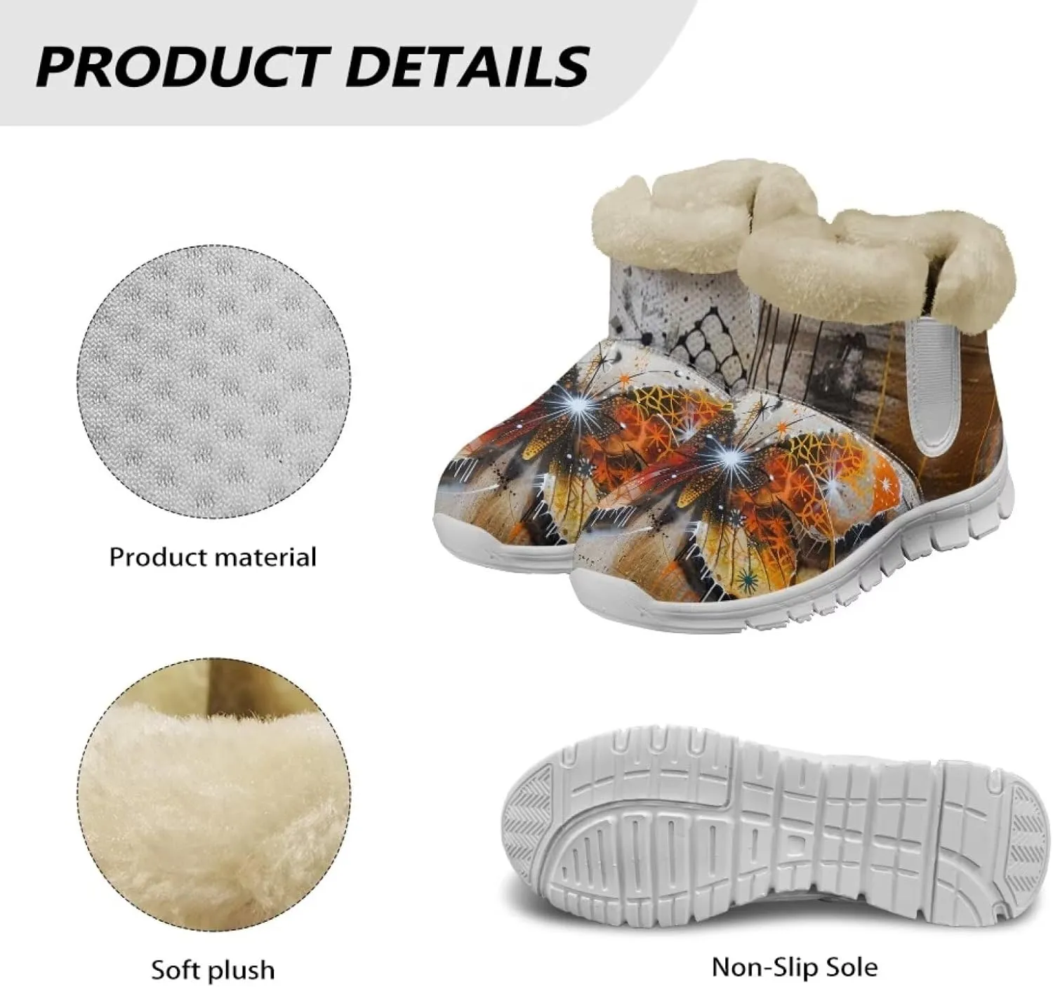 Winter Boots For Women Non Slip Ankle Boots Fully Warm Fur Lined Lightweight Memory Foam Outdoor Indoor Snow Boots