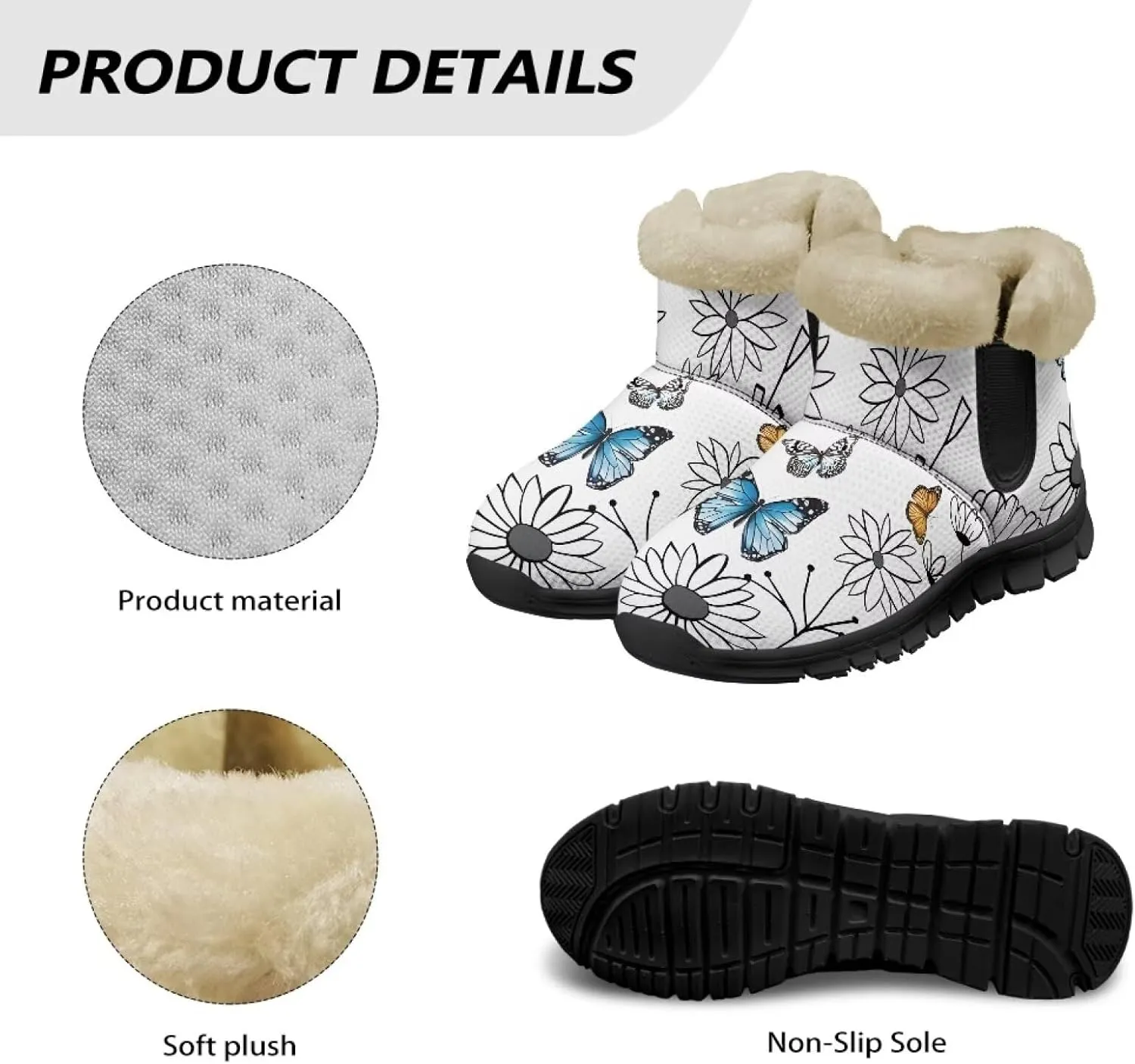Winter Boots for Women Waterproof Ankle Snow Boot Warm Shoes Outdoor Winter Boots Fashion Booties