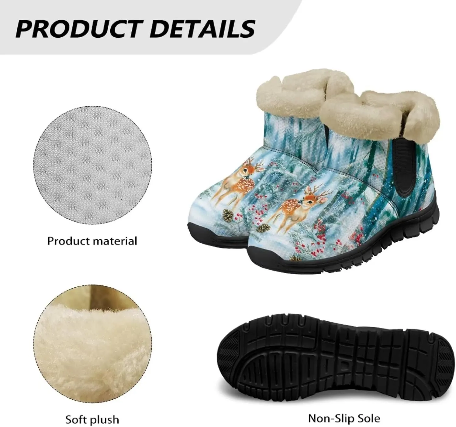 Winter Boots for Women Waterproof Ankle Snow Boot Warm Shoes Outdoor Winter Boots Fashion Booties