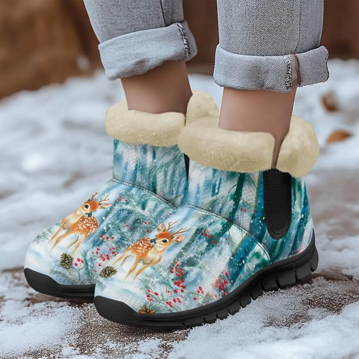 Winter Boots for Women Waterproof Ankle Snow Boot Warm Shoes Outdoor Winter Boots Fashion Booties