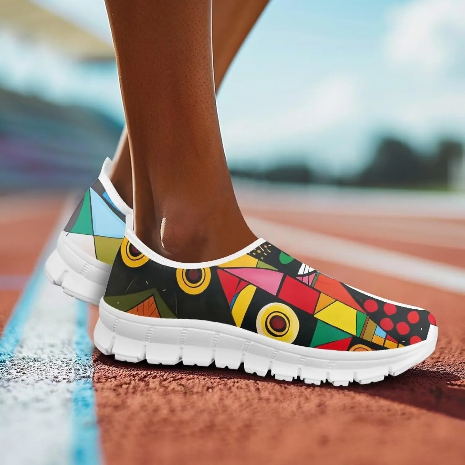 Women Casual Running Shoes Breathable Sport Walking Shoes Slip On Light Comfort Sneakers Low Cut Non Slip Loafers for Indoor Outdoor Trainers Travel US 5.5-11.5