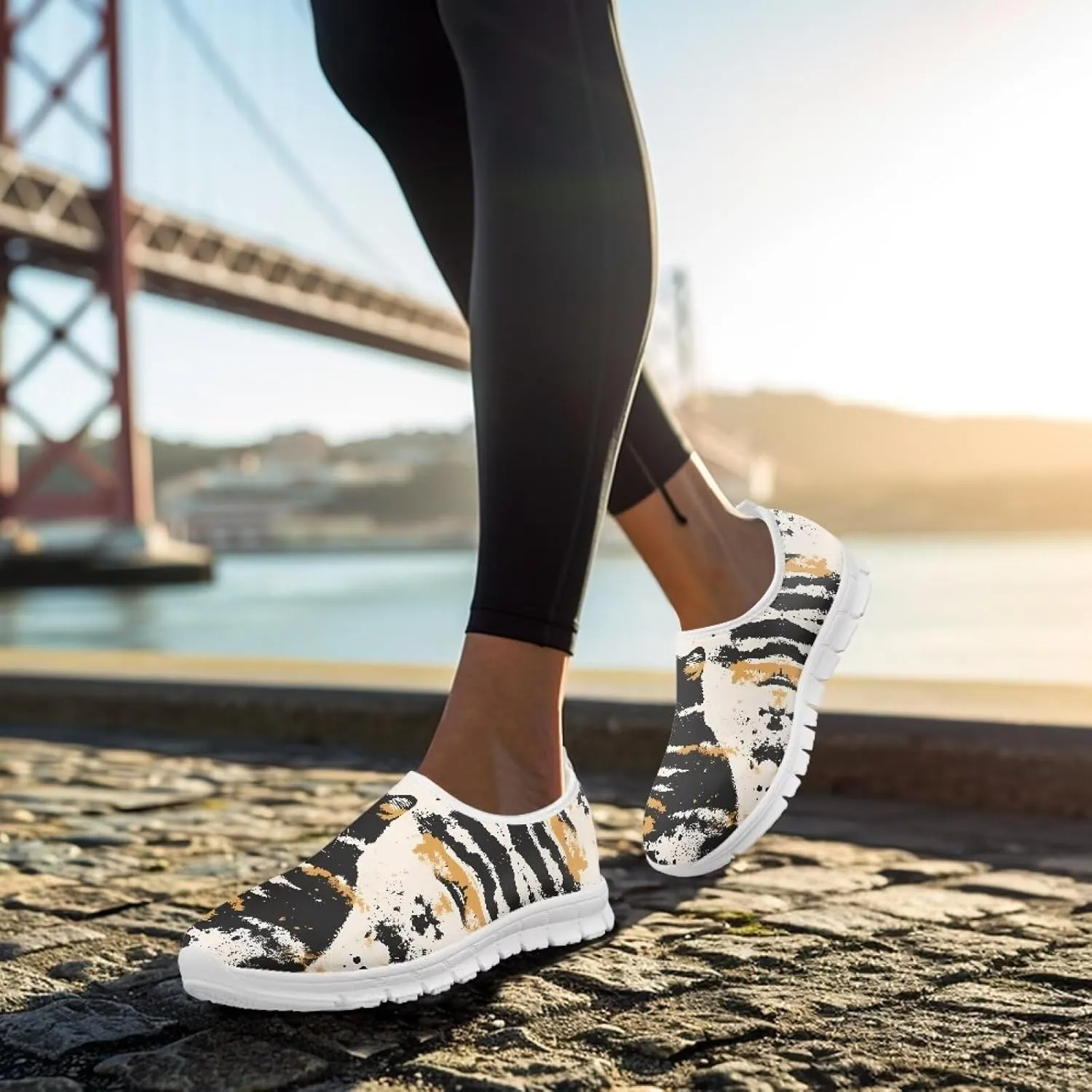 Women Casual Running Shoes Breathable Sport Walking Shoes Slip On Light Comfort Sneakers Low Cut Non Slip Loafers for Indoor Outdoor Trainers Travel US 5.5-11.5