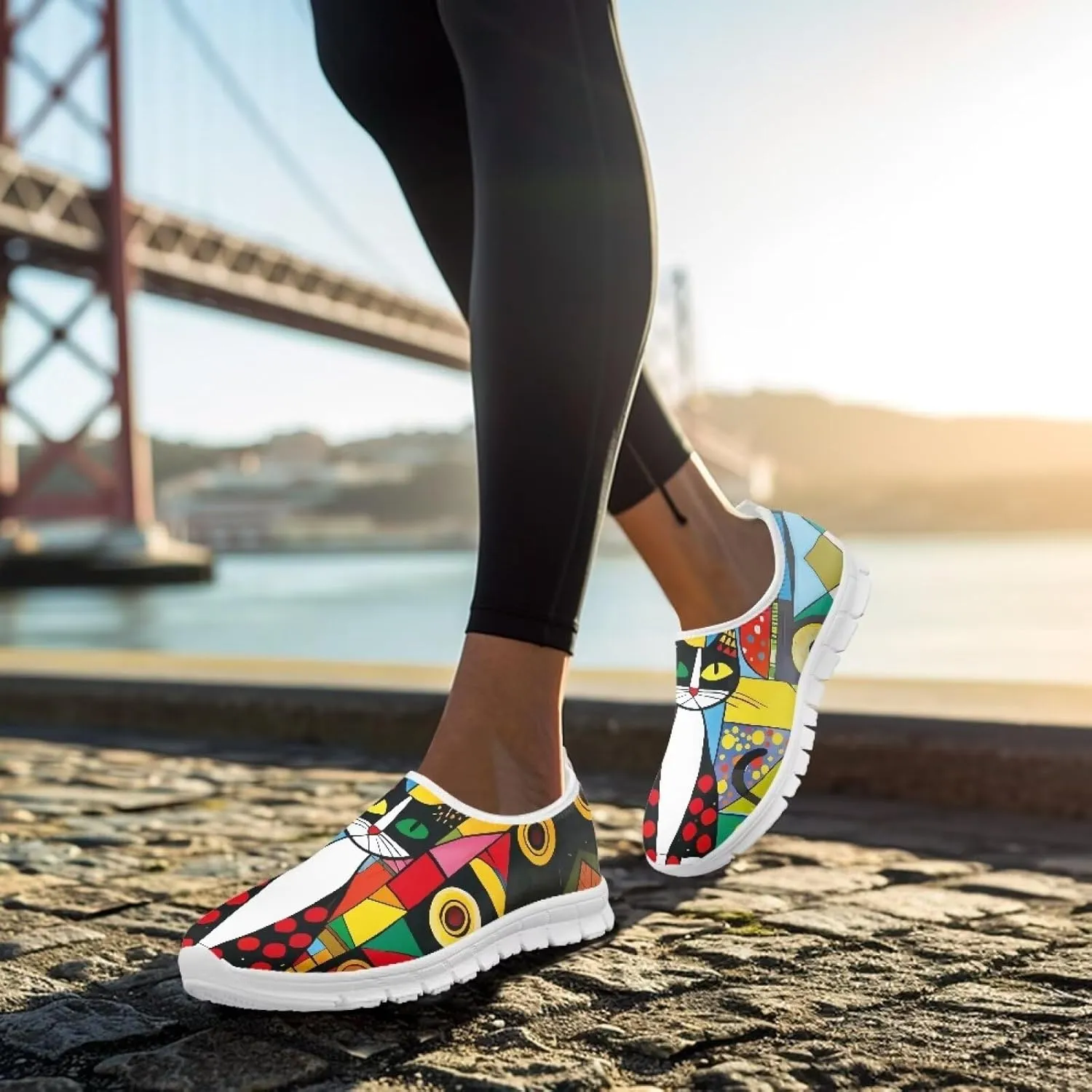 Women Casual Running Shoes Breathable Sport Walking Shoes Slip On Light Comfort Sneakers Low Cut Non Slip Loafers for Indoor Outdoor Trainers Travel US 5.5-11.5