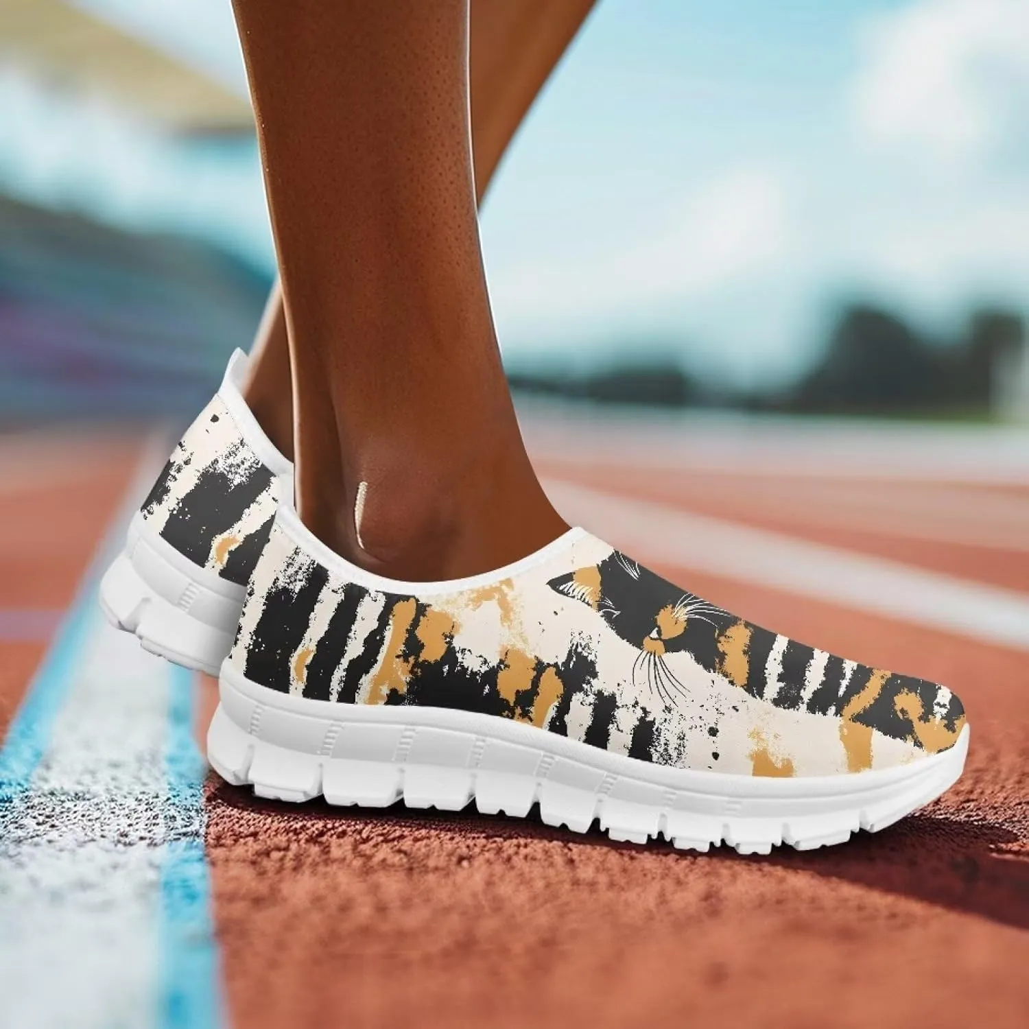 Women Casual Running Shoes Breathable Sport Walking Shoes Slip On Light Comfort Sneakers Low Cut Non Slip Loafers for Indoor Outdoor Trainers Travel US 5.5-11.5