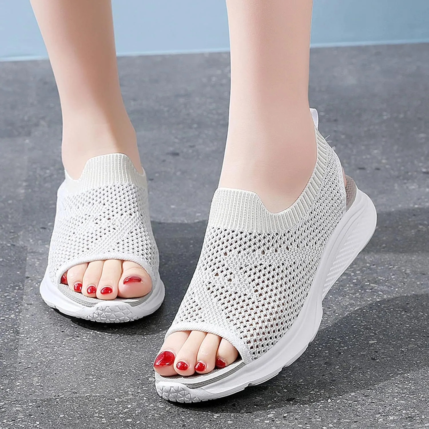 Women Sport Sandals Open Toe Walking Sandals Soft Mesh Sneakers Dressy Summer Wide Width Sandals Causal Comfortable Sandals