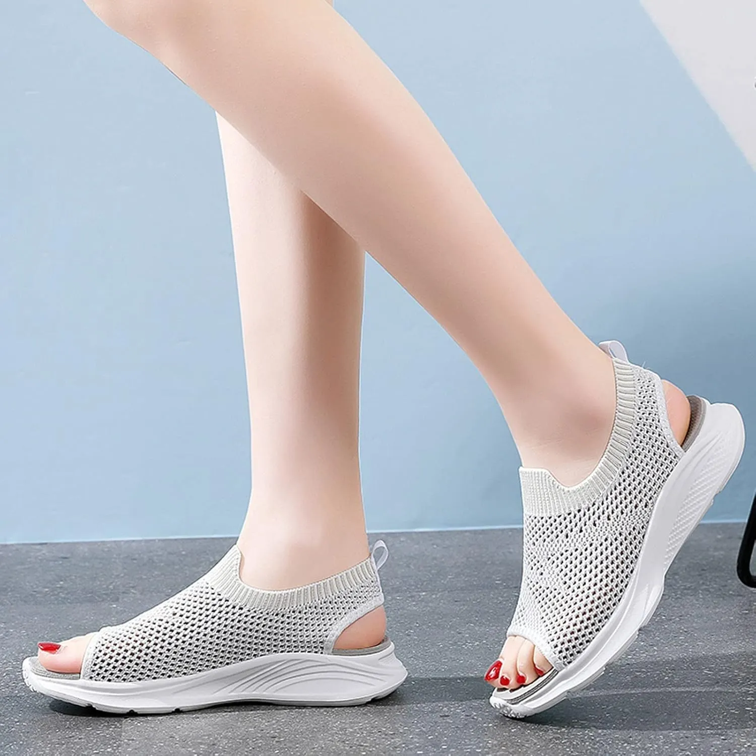 Women Sport Sandals Open Toe Walking Sandals Soft Mesh Sneakers Dressy Summer Wide Width Sandals Causal Comfortable Sandals