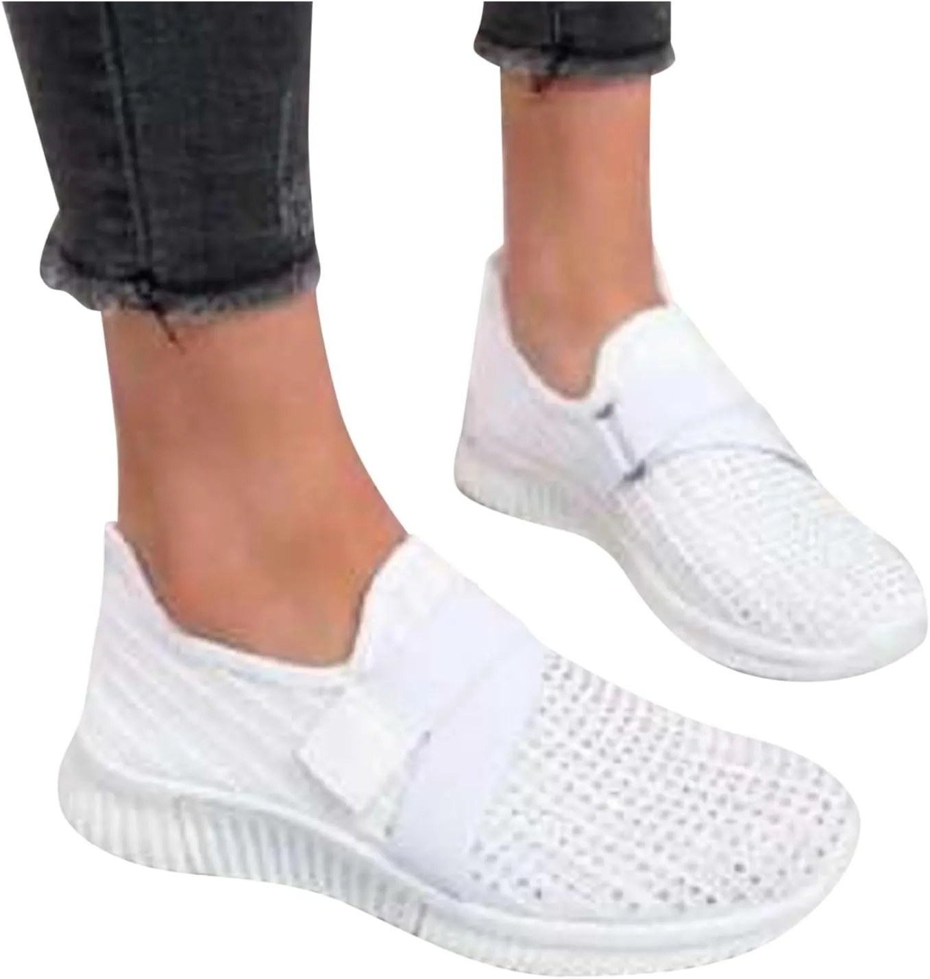 Women Ultral Brethable Shoes with Adjustable Strap,Womens Summer Lightweight Walking Sneakers with Arch Support,Long Standing Friendly Shoes for Daily Work and Travel,Non Slip Hiking Shoe Indoor