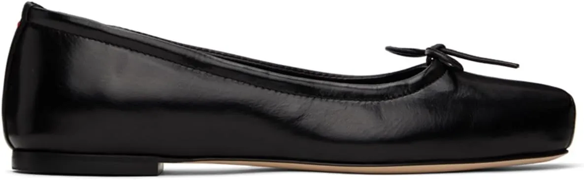 Women Vintage Square Toe Ballet Flats Bow Slip On Satin Flats Comfortable Matte Leather Metallic Flats Office Ladies Work Flat Heel Dress Shoes Club Driving Flat Shoes Spring 4-11 M US