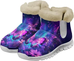 Women Warm Winter Shoes Ankle Booties with Plush Flannel Lining Memory Foam Non Slip Snow Booties