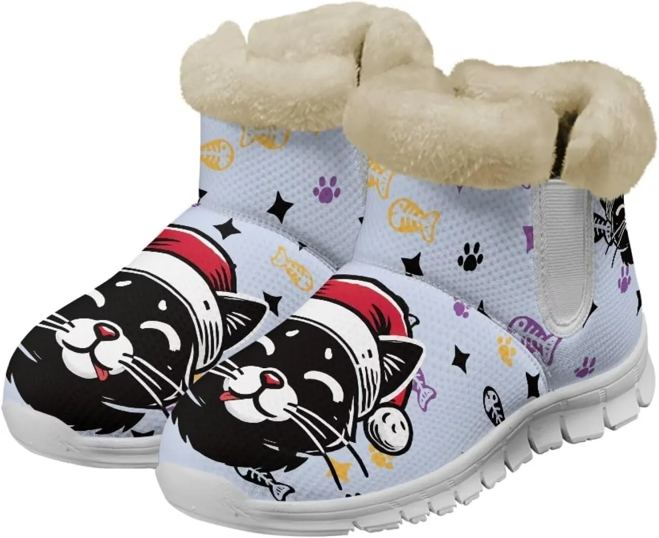Women Warm Winter Shoes Ankle Booties with Plush Flannel Lining Memory Foam Non Slip Snow Booties