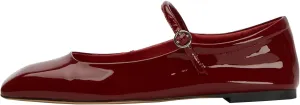 Women's Ankle Strap Flats Mary Jane Ballet Flats Women's Classic Square Toe Flats Stylish and Comfortable Dress Flats