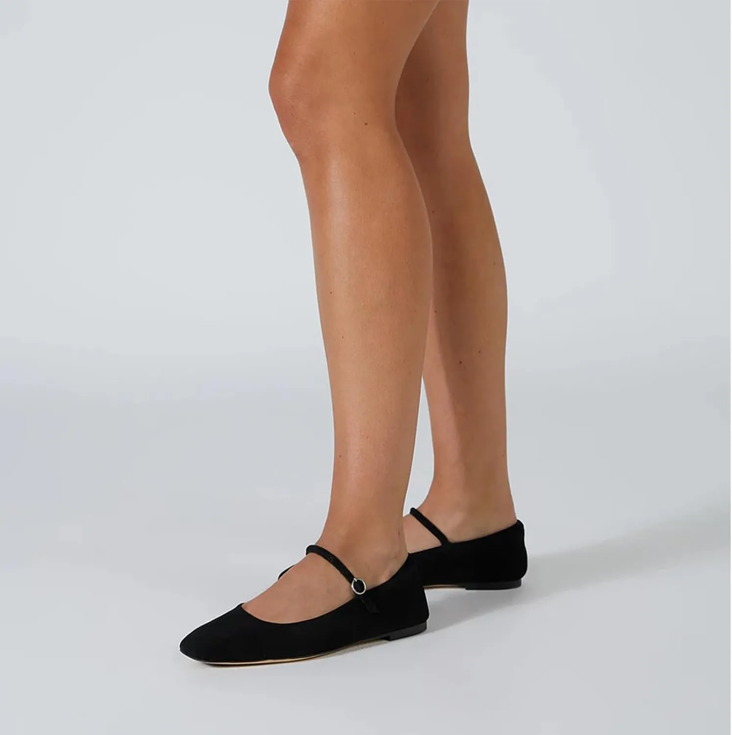 Women's Ankle Strap Flats Mary Jane Ballet Flats Women's Classic Square Toe Flats Stylish and Comfortable Dress Flats