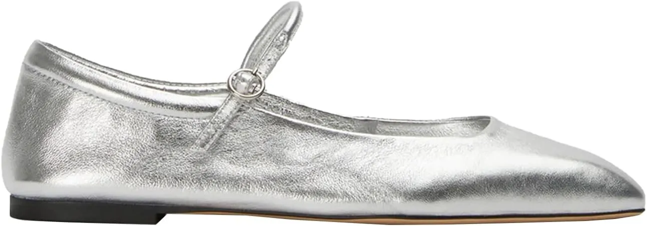 Women's Ankle Strap Flats Mary Jane Ballet Flats Women's Classic Square Toe Flats Stylish and Comfortable Dress Flats
