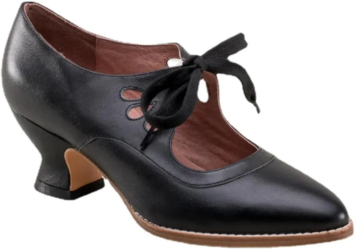 Women's Chunky Heel Lace Up Oxfords Pointed Toe Mid Chunky Heel Brogues Casual Saddle Shoes Comfortable Wingtip High Heel Pumps Shoes