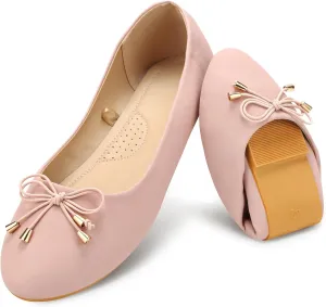 Women's Flats Foldable Ballet Flats for Women Comfortable Ballerina Flats Roll Up Flats for Wedding Party Travel