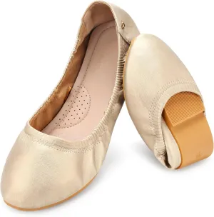Women's Flats Foldable Ballet Flats for Women Comfortable Ballerina Flats Roll Up Flats for Wedding Party Travel