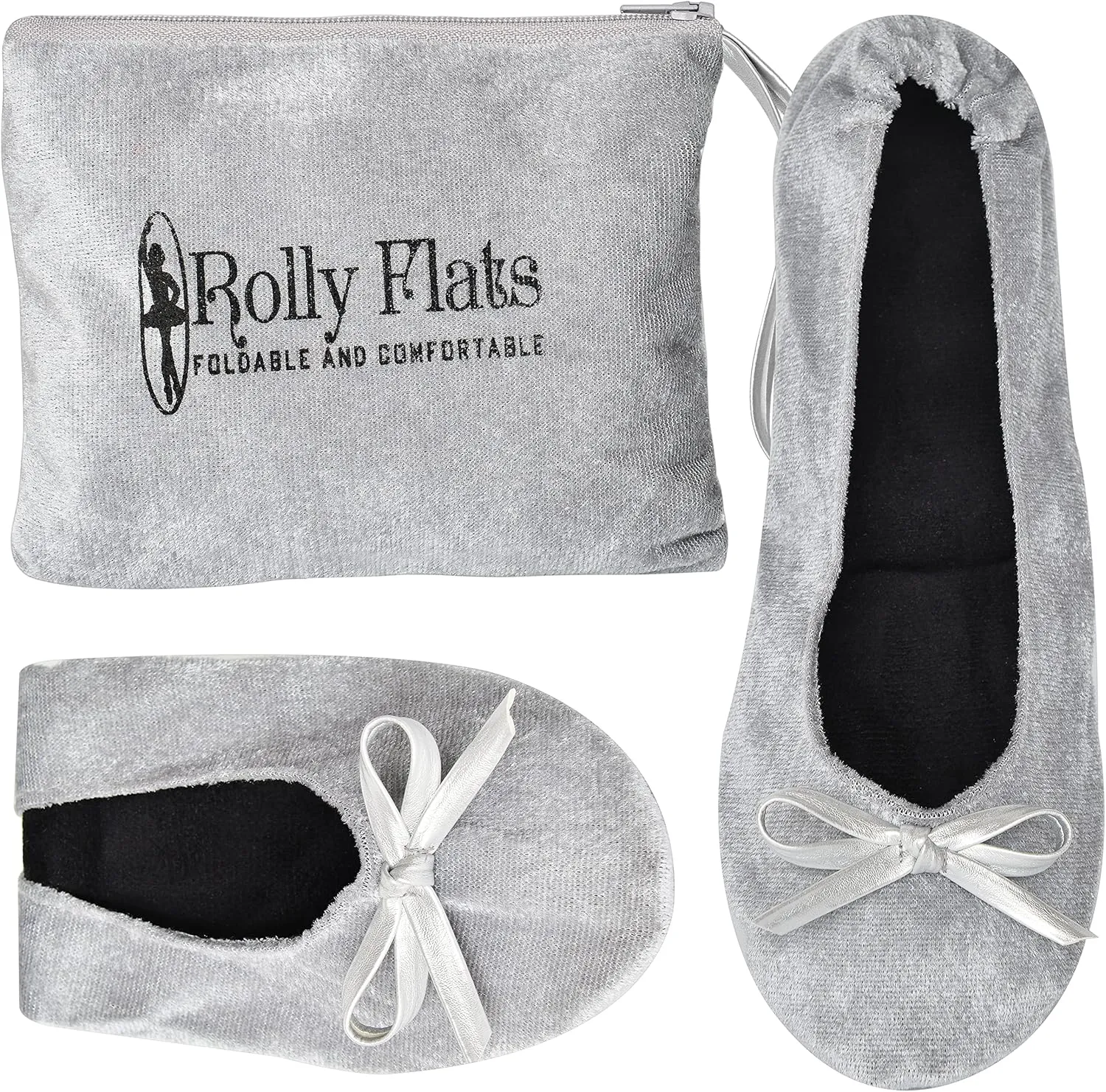 Women's Foldable Flats – Portable Ballet Slippers Shoes for Travel, Wedding – Fits in Purse