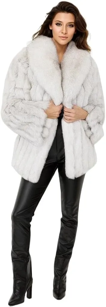 Womens Fuax Fur Coat Winter Warm Fluffy Faux Fur Parka Jacket Thick Plus Size Outerwear Overcoat
