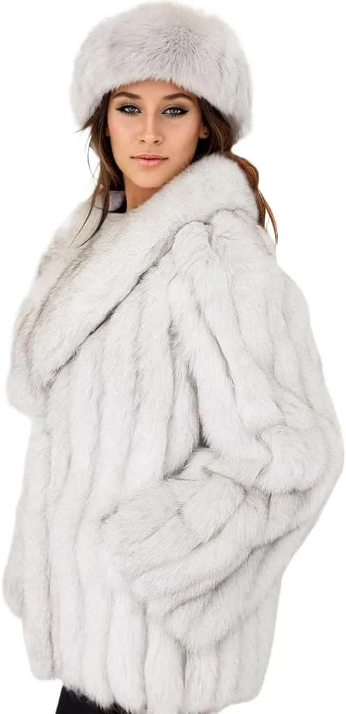 Womens Fuax Fur Coat Winter Warm Fluffy Faux Fur Parka Jacket Thick Plus Size Outerwear Overcoat