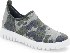 Womens Green Animal Print Comfort Removable Insole Stretch Waterproof Treaded Felicity Round Toe Wedge Slip On Sneakers Shoes 8.5 M