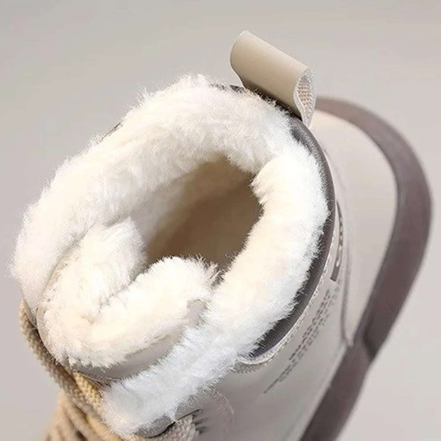 Women's High Top Thick Sole Boots Cozy Thermal Plush Lined Non-Slip Fashion Boot Casual Lace Up Sneakers