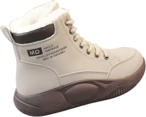 Women's High Top Thick Sole Boots Cozy Thermal Plush Lined Non-Slip Fashion Boot Casual Lace Up Sneakers