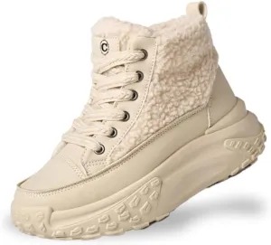 Women's Lace Up Winter Sports Shoes, Lightweight Hiking Shoes, Warm Casual Shoes