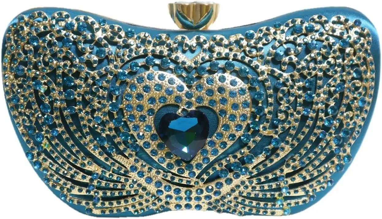 Womens Nigerian Inspired Designer Evening Shoes and Clutch Set Rhinestone Pattern High Heels for Bridal Party