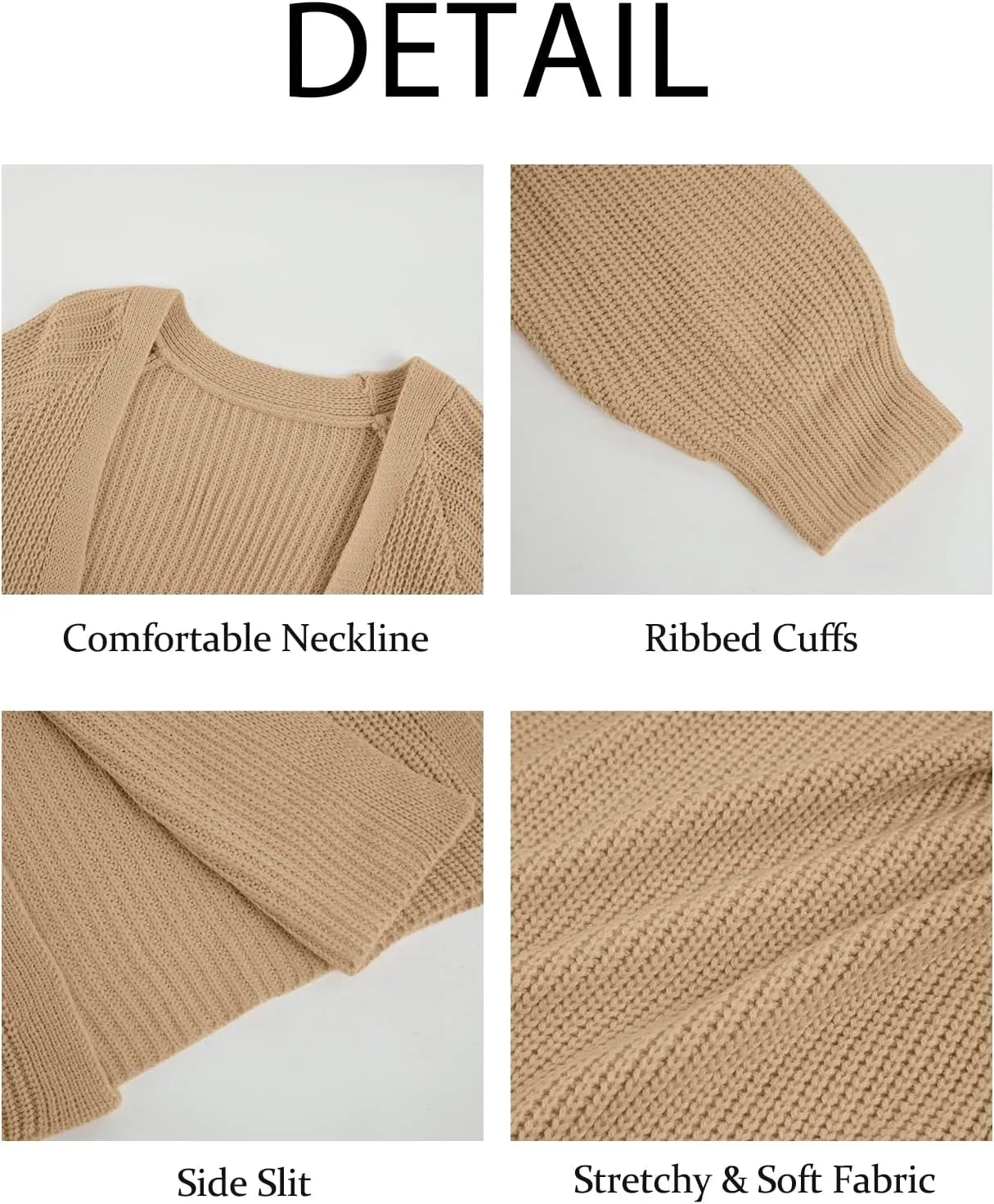 Women's Oversized Long Cardigan Sweaters Long Sleeve Split Open Front Drape Knit Duster Coat