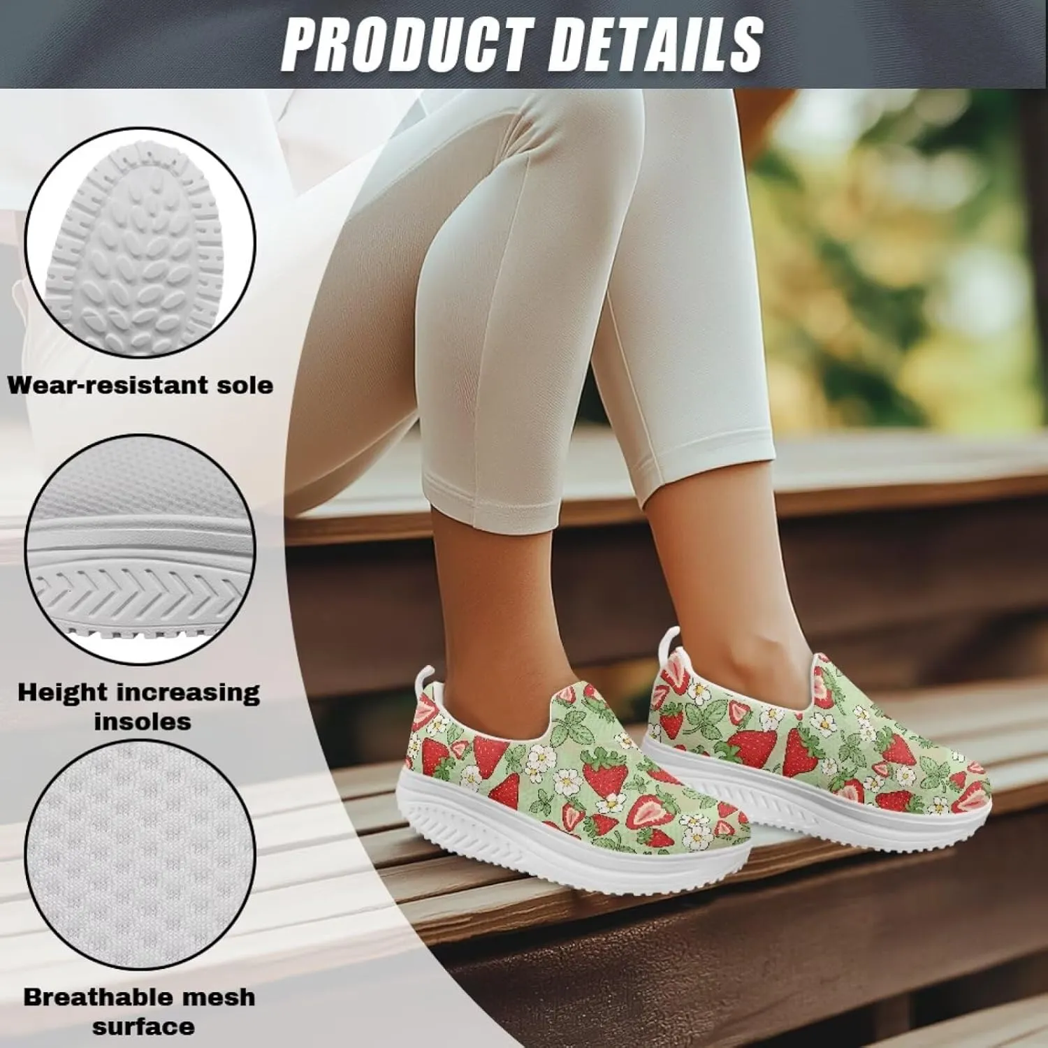 Womens Platform Shoes Loafers for Women Slip On Fashion Sneakers Walking Jogging Shoes Non Slip Womens Casual Mesh Loafers