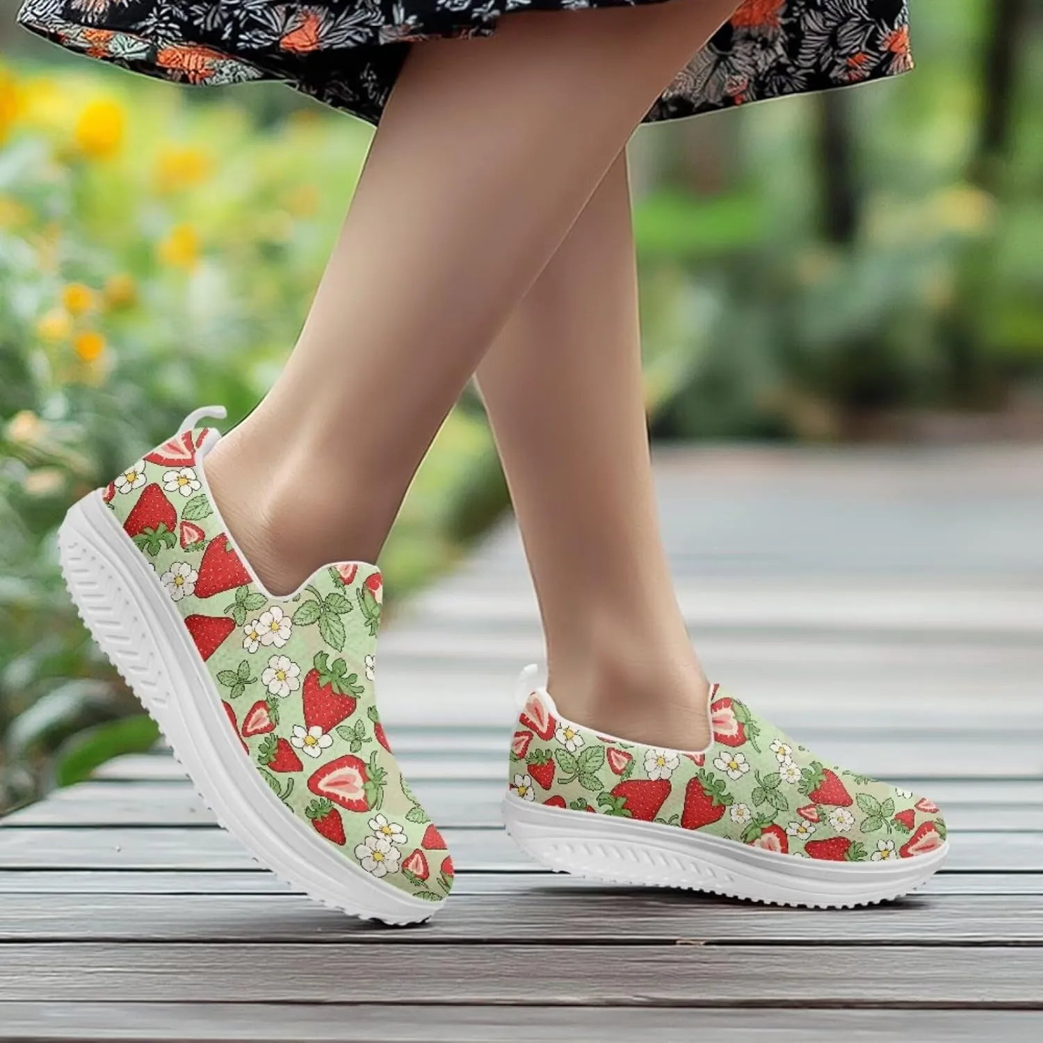 Womens Platform Shoes Loafers for Women Slip On Fashion Sneakers Walking Jogging Shoes Non Slip Womens Casual Mesh Loafers