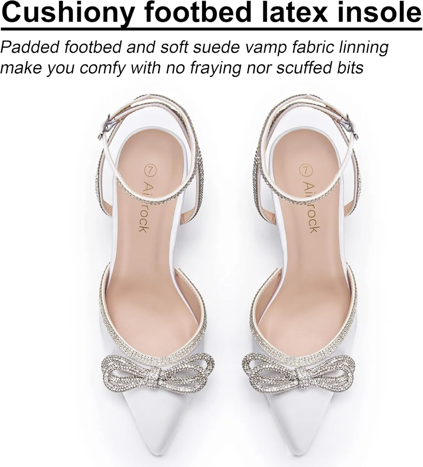Women's Rhinestone Bow Heels Sparkly Wedding Closed Pointed Toe High Sexy Satin Stiletto Ankle Strap Pumps Bridal Dress Heeled Sandals