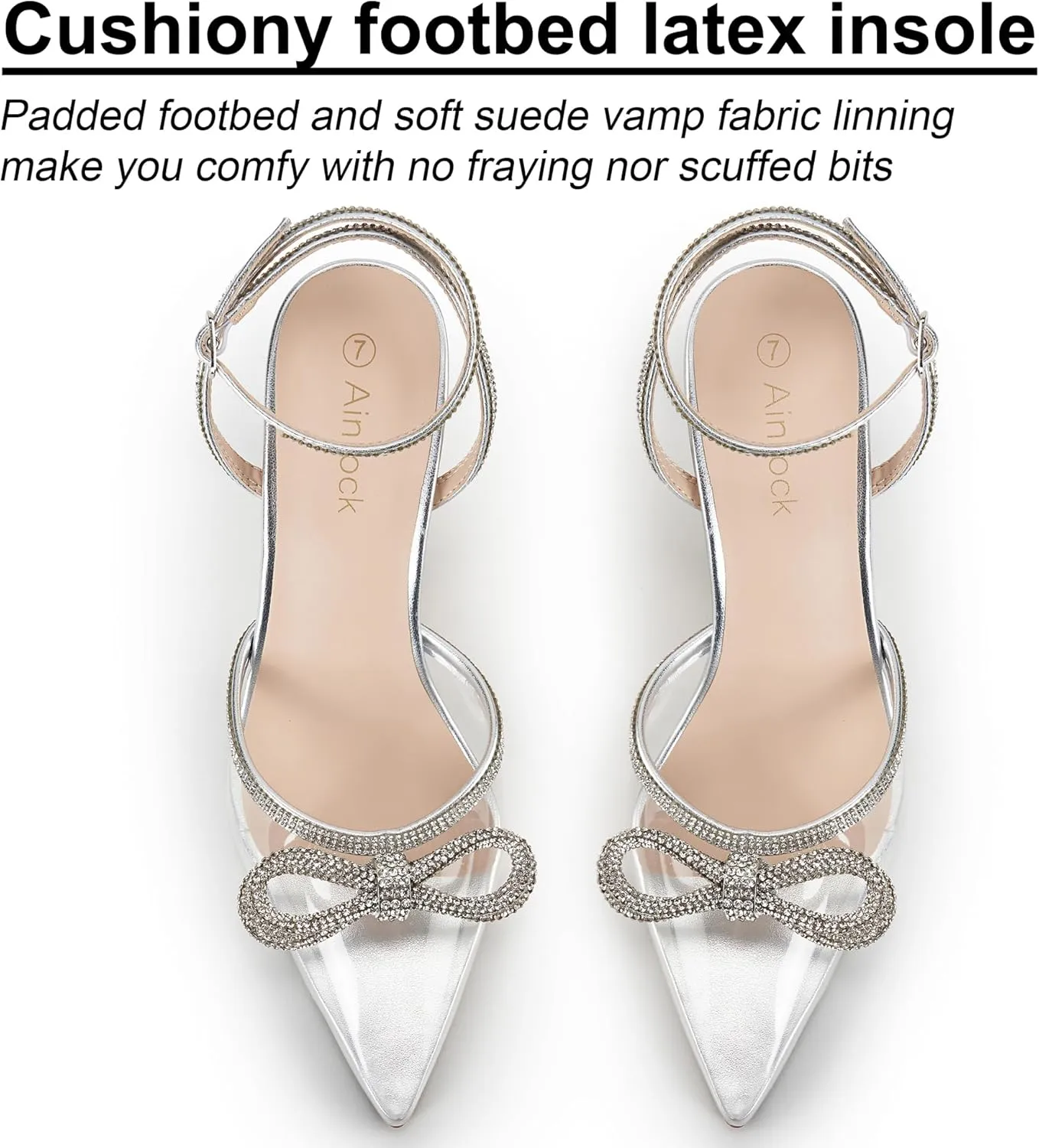 Women's Rhinestone Bow Heels Sparkly Wedding Closed Pointed Toe High Sexy Satin Stiletto Ankle Strap Pumps Bridal Dress Heeled Sandals
