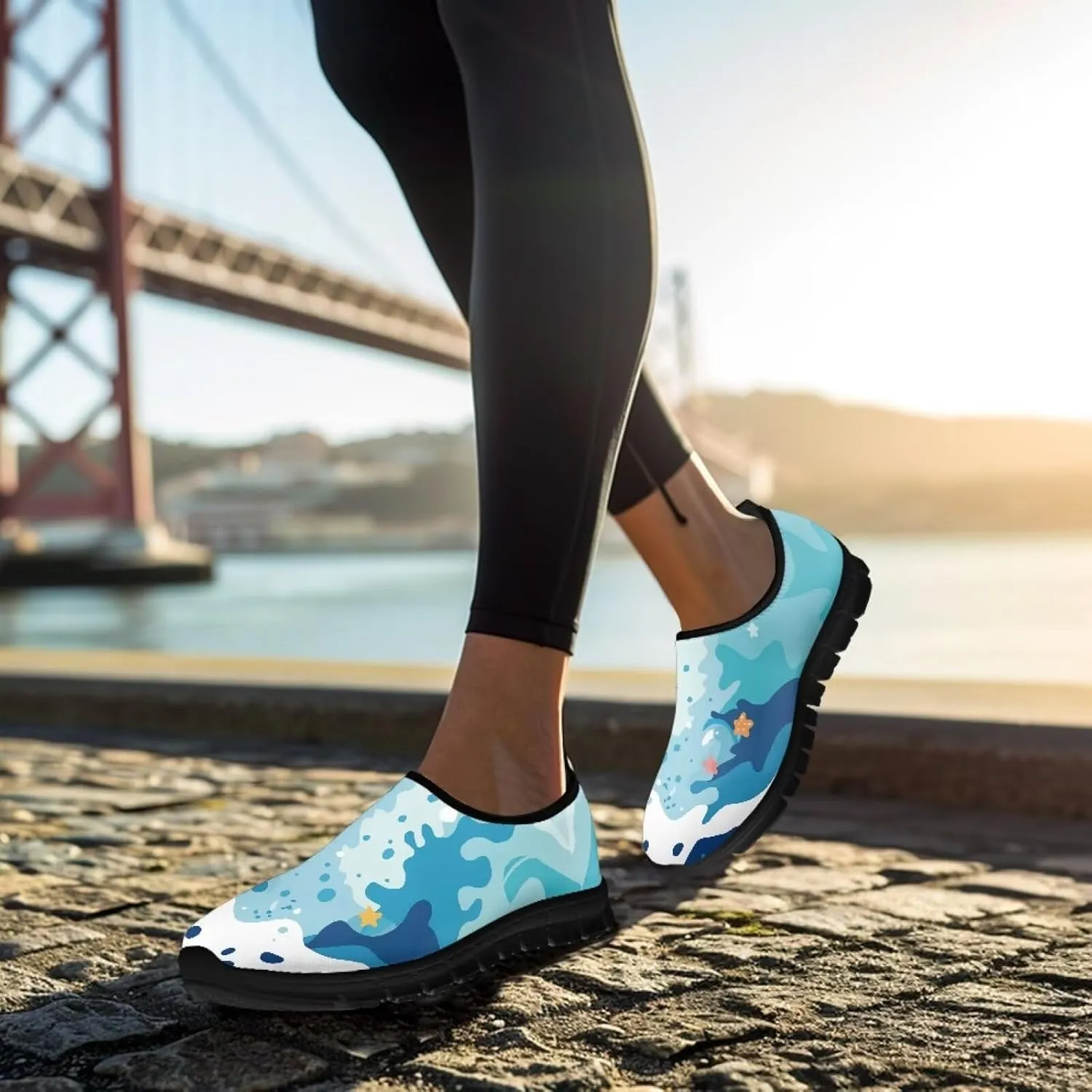 Women's Slip On Breathable Sneakers Low Cut Casual Shoes Soft Lightweight Loafers Arch Support Running Walking Sports Training Fitness Travel Shoes US 5.5-11.5