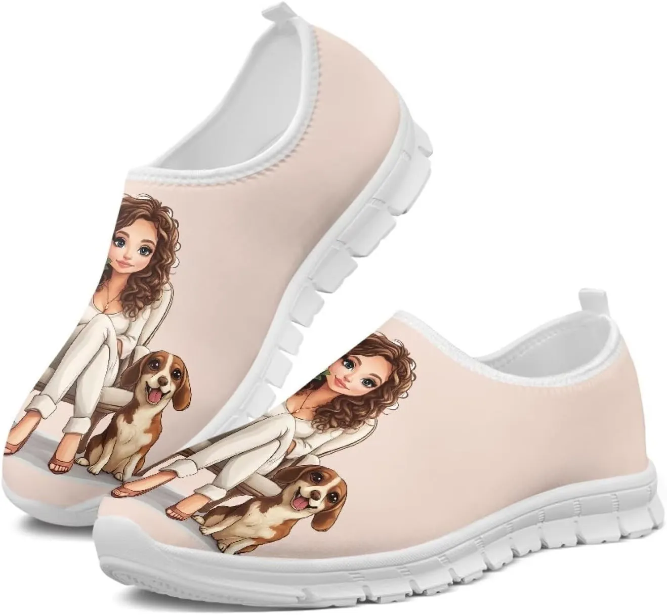 Women's Slip on Sneakers Soft Loafers Non Slip Shoes Comfort Low Top Casual Walking Shoe for Travel Work White Sole Size 5.5-11.5