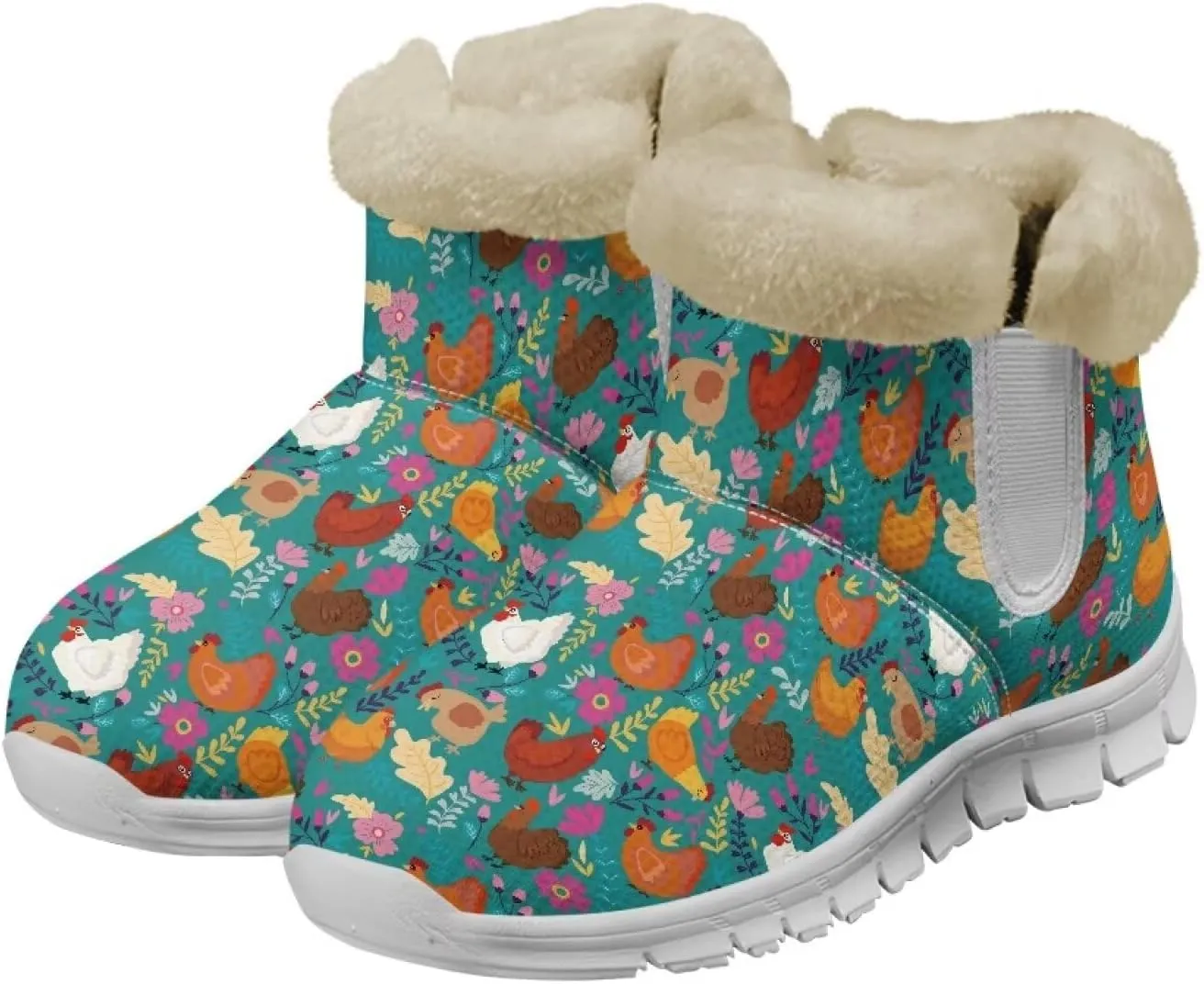 Womens Snow Boots Warm Fur Lined Winter Boots Anti-slip Ankle Booties Memory Foam Lightweight Fuzzy Boots