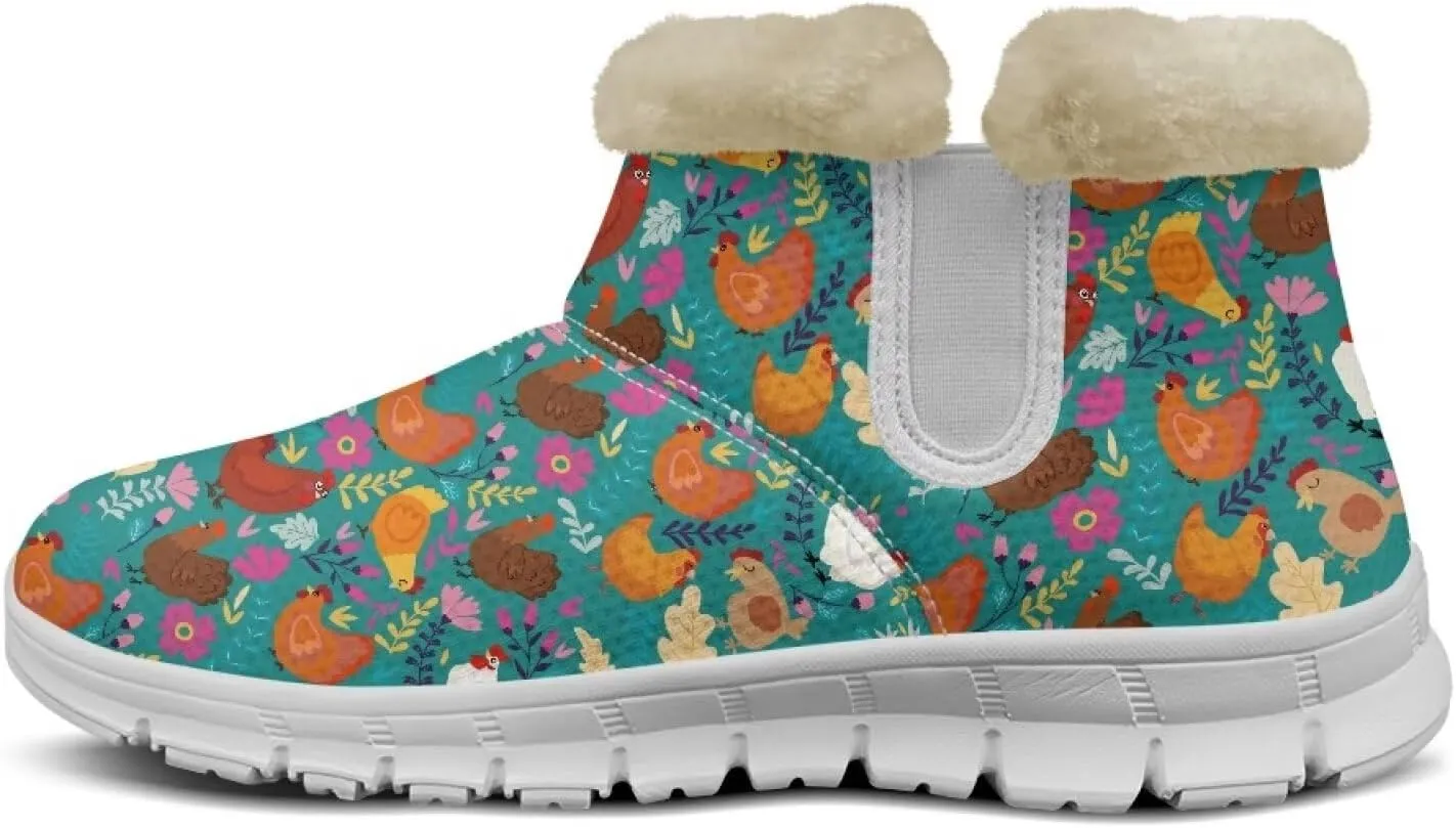 Womens Snow Boots Warm Fur Lined Winter Boots Anti-slip Ankle Booties Memory Foam Lightweight Fuzzy Boots