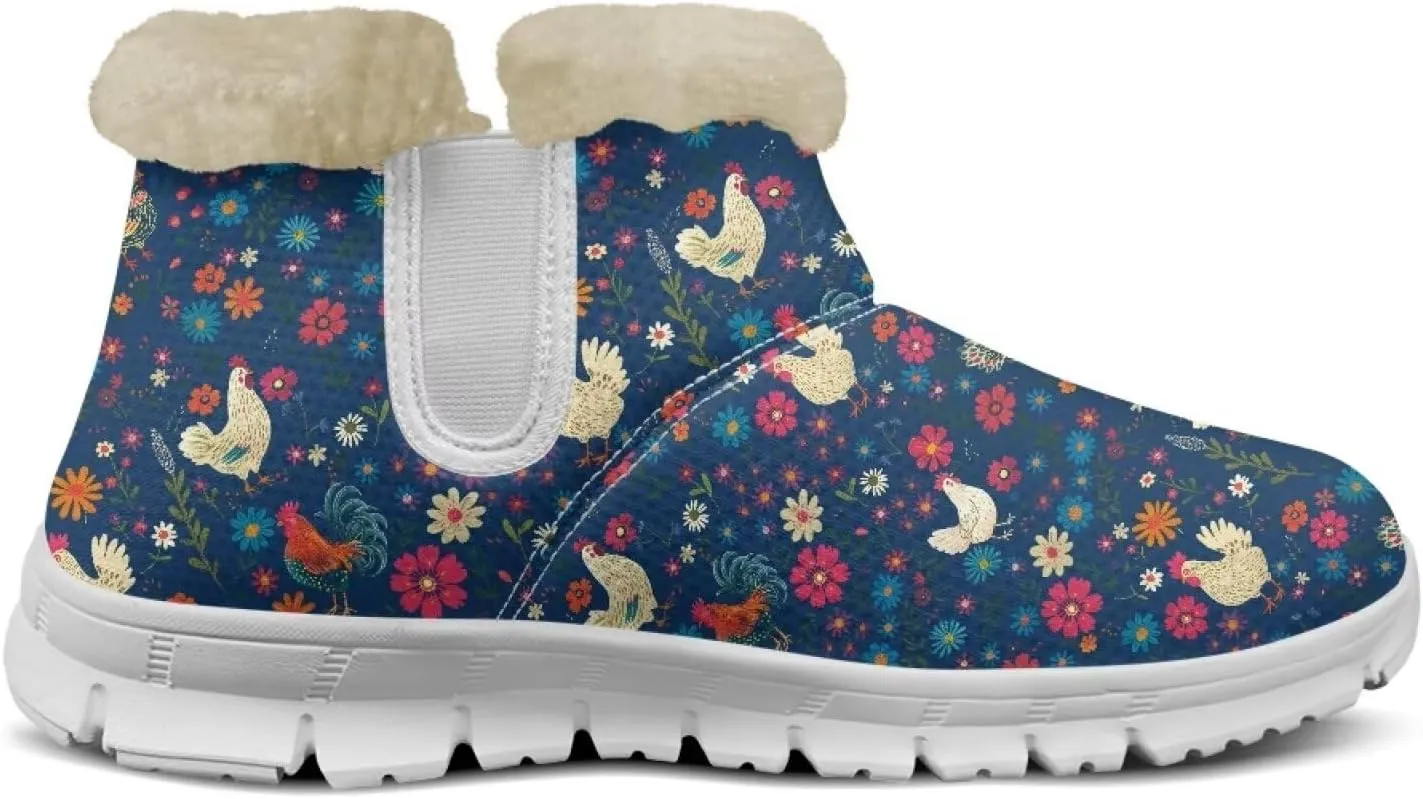 Womens Snow Boots Warm Fur Lined Winter Boots Anti-slip Ankle Booties Memory Foam Lightweight Fuzzy Boots