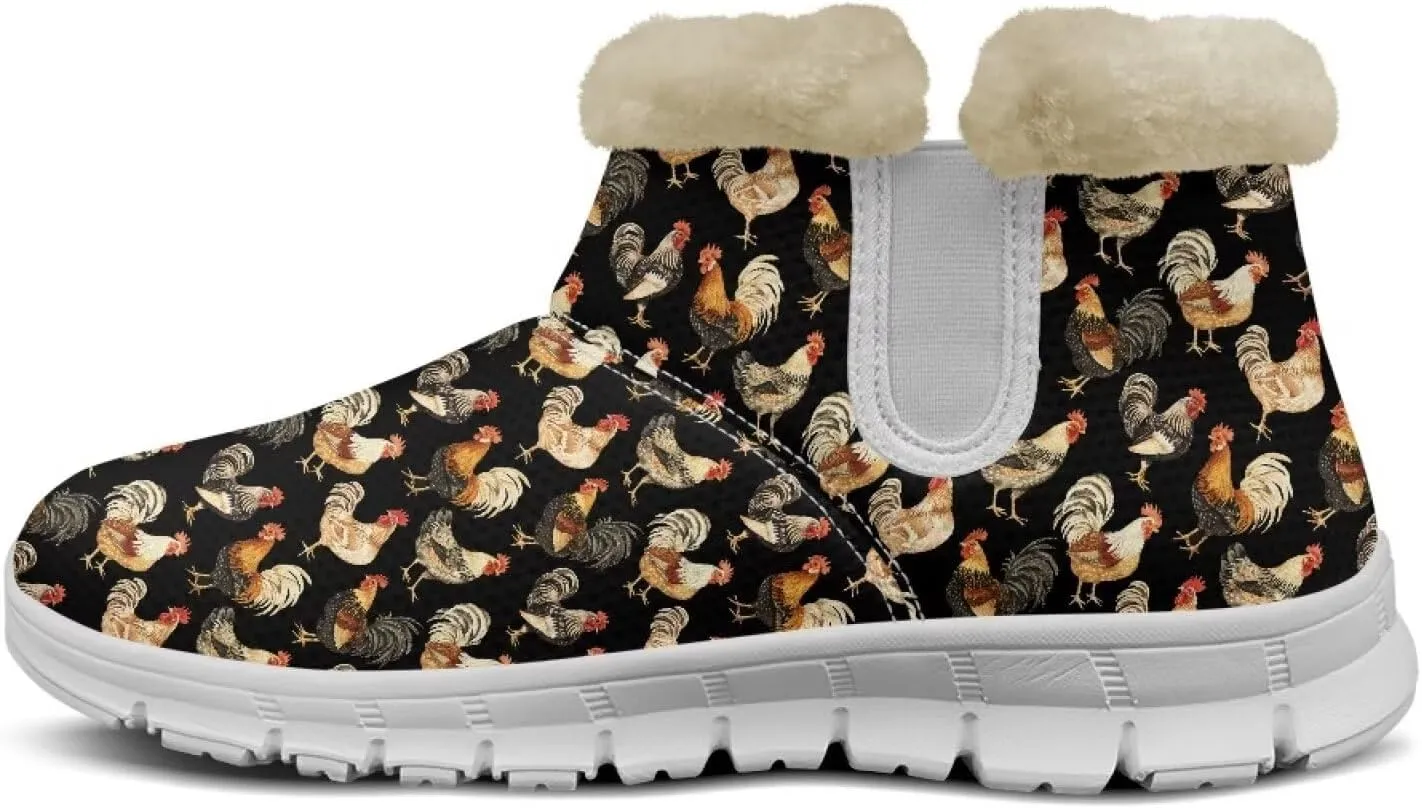 Womens Snow Boots Warm Fur Lined Winter Boots Anti-slip Ankle Booties Memory Foam Lightweight Fuzzy Boots