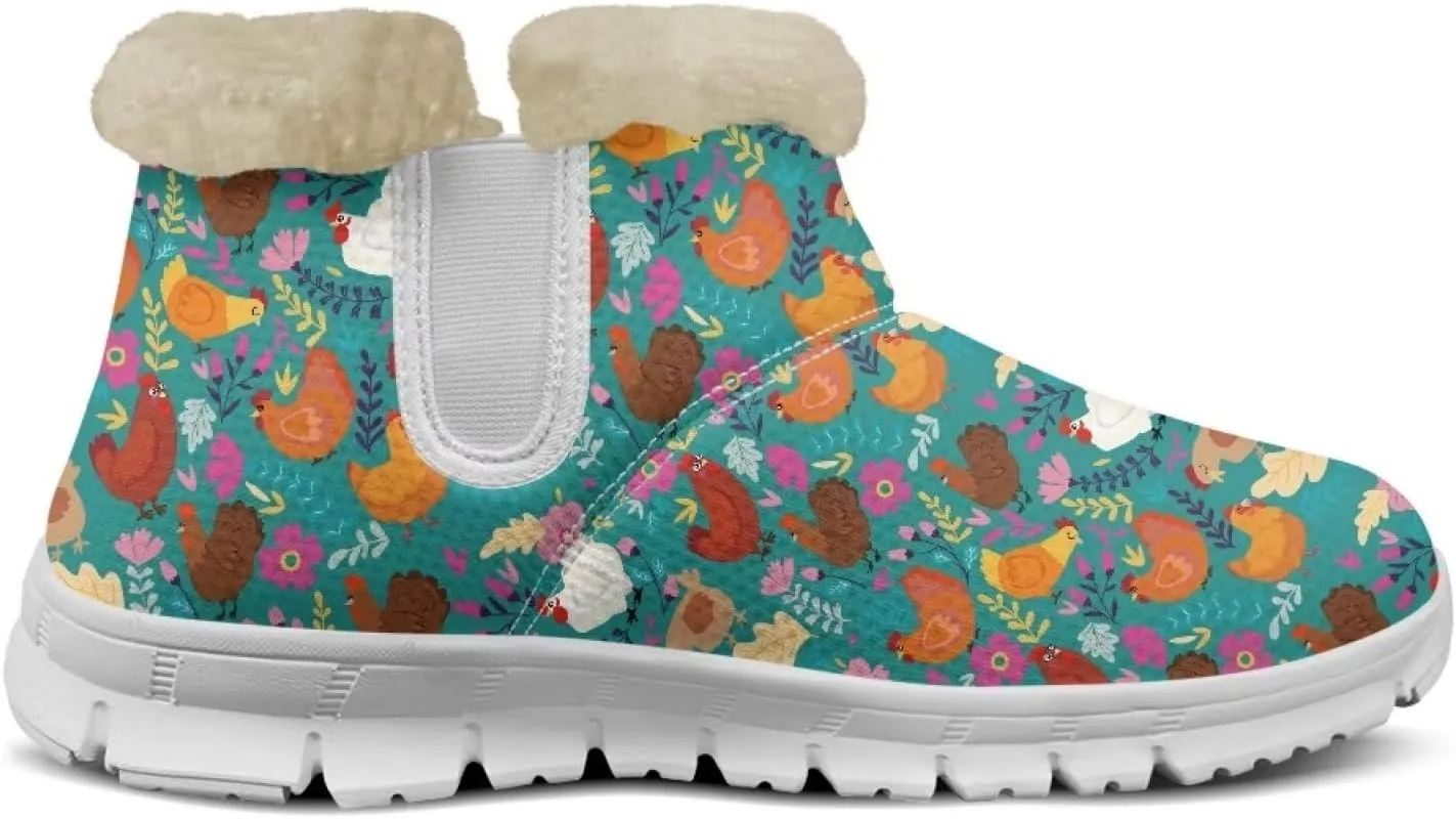 Womens Snow Boots Warm Fur Lined Winter Boots Anti-slip Ankle Booties Memory Foam Lightweight Fuzzy Boots